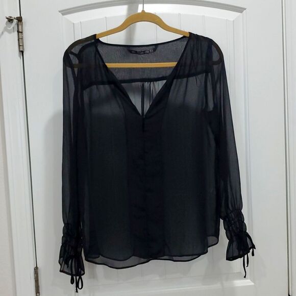 Zara Trafalic MMX Sheer iIlusion blouse, SIZE LARGE - Picture 1 of 6